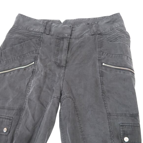 Vintage Y2K Bebe Black Silky Lyocell Cargo Zip Low Rise Pants 4 - Picture 2 of 7